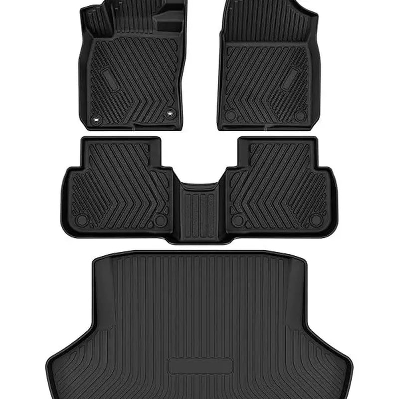 YITAMOTOR Floor Mats Set for 2023-2025 Honda Accord / 2022-2024 Honda Civic, All-Weather TPE Floor Mats & Cargo Trunk Liners, Black