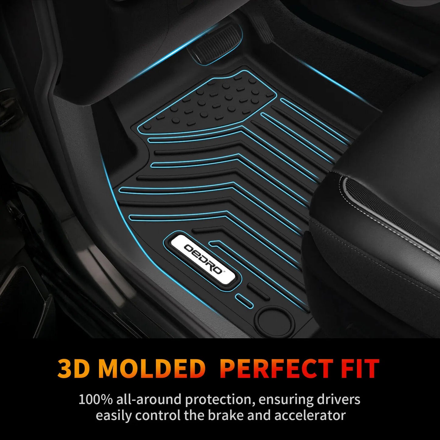 YITAMOTOR Floor Mats Set for 2023-2025 Honda Accord / 2022-2024 Honda Civic, All-Weather TPE Floor Mats & Cargo Trunk Liners, Black