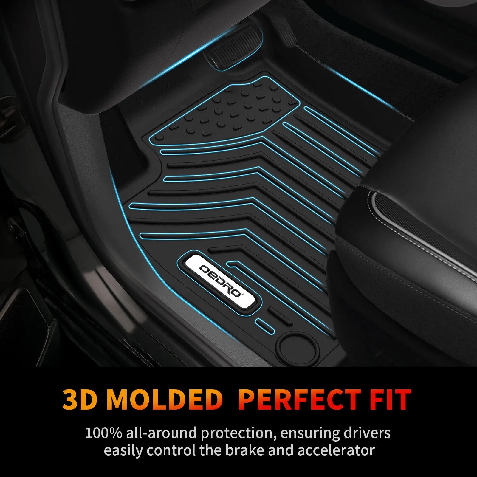 YITAMOTOR Floor Mats Set for 2023-2025 Honda Accord / 2022-2024 Honda Civic, All-Weather TPE Floor Mats & Cargo Trunk Liners, Black