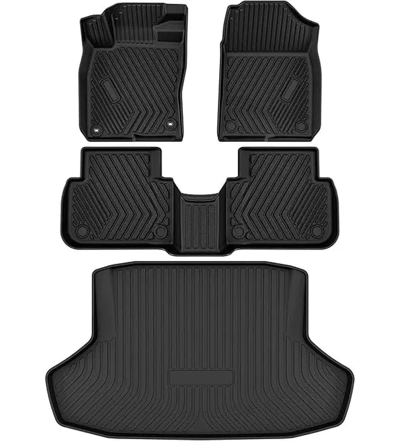 YITAMOTOR Floor Mats Set for 2023-2025 Honda Accord / 2022-2024 Honda Civic, All-Weather TPE Floor Mats & Cargo Trunk Liners, Black