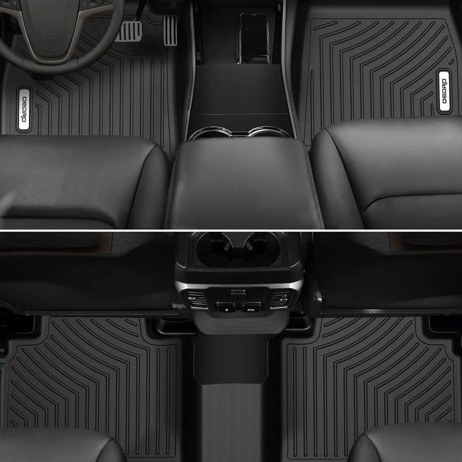 YITAMOTOR Floor Mats Set for 2023-2025 Honda Accord / 2022-2024 Honda Civic, All-Weather TPE Floor Mats & Cargo Trunk Liners, Black