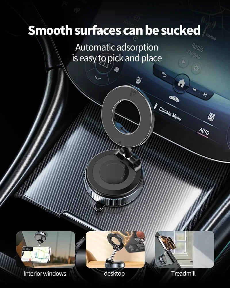 2026 Magnetic Vacuum Phone Mount  360° Adjustable Mount with Strong Suction CupNavigation Design, Universal Car Mount