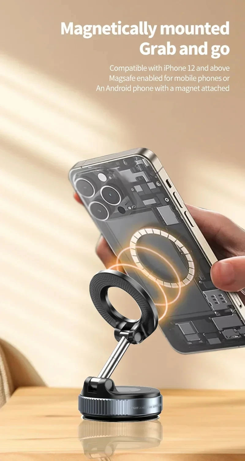 2026 Magnetic Vacuum Phone Mount  360° Adjustable Mount with Strong Suction CupNavigation Design, Universal Car Mount