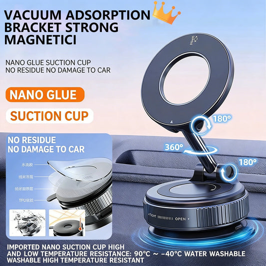 2026 Magnetic Vacuum Phone Mount  360° Adjustable Mount with Strong Suction CupNavigation Design, Universal Car Mount