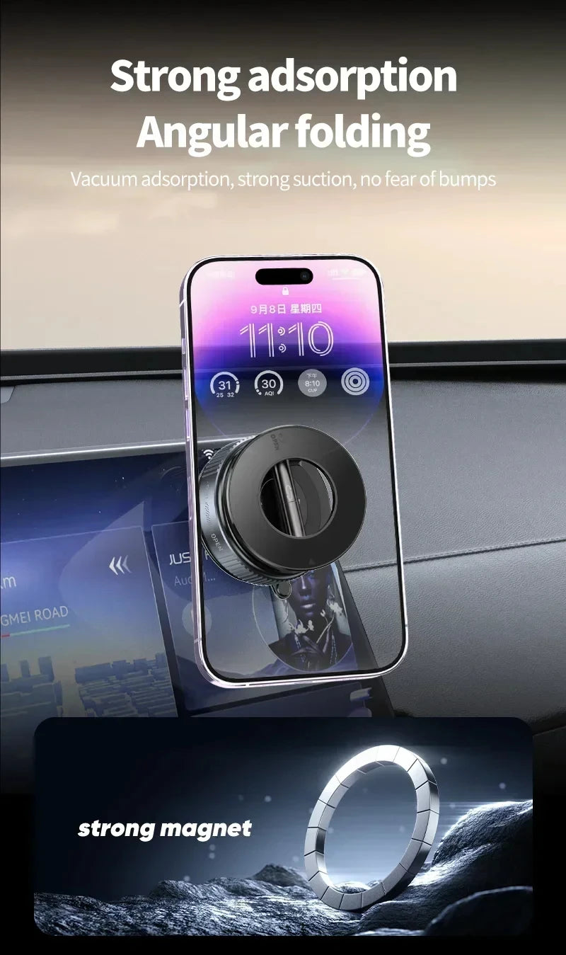2026 Magnetic Vacuum Phone Mount  360° Adjustable Mount with Strong Suction CupNavigation Design, Universal Car Mount