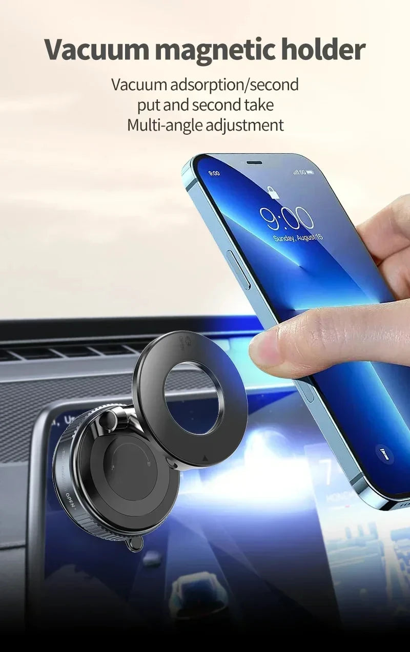 2026 Magnetic Vacuum Phone Mount  360° Adjustable Mount with Strong Suction CupNavigation Design, Universal Car Mount