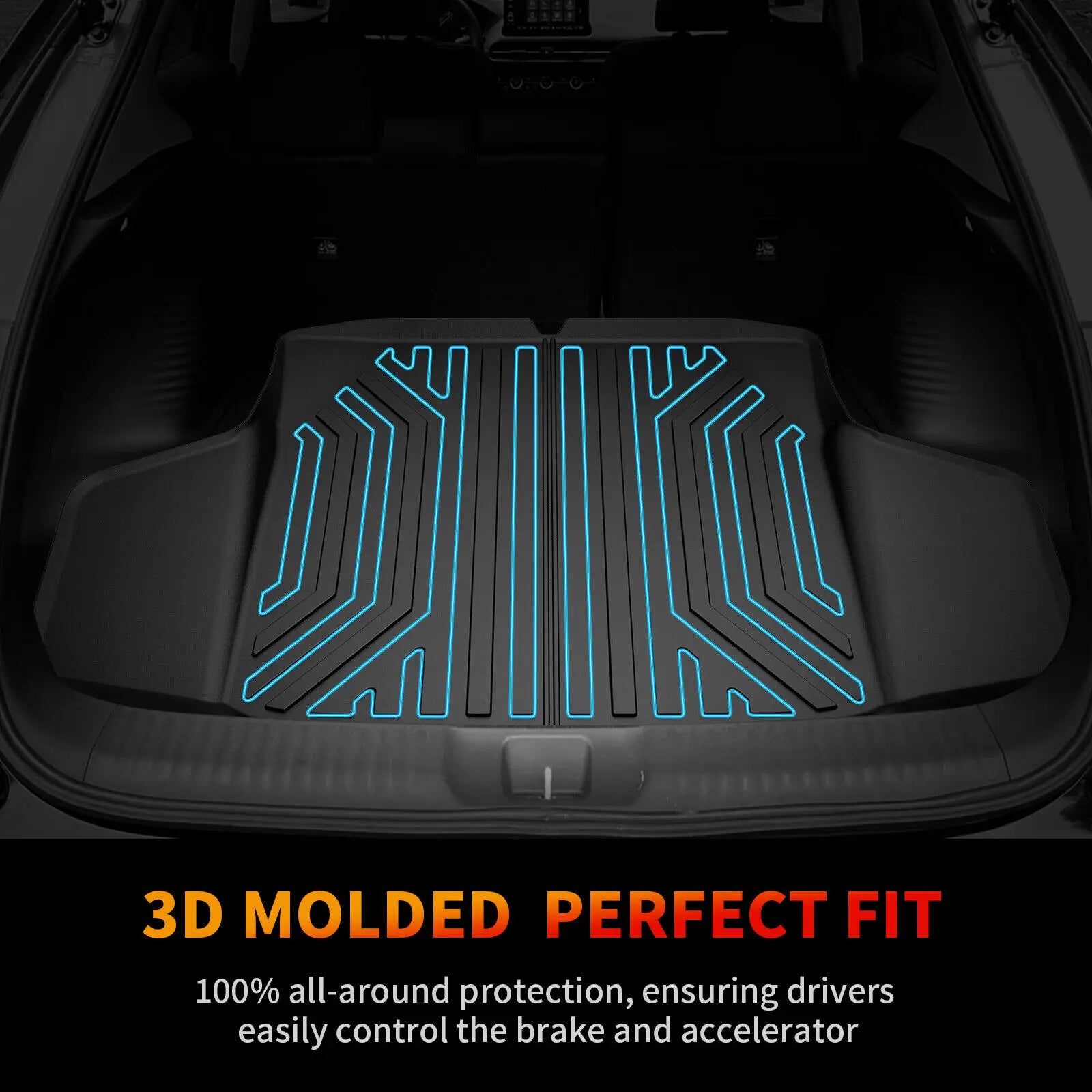 YITAMOTOR Floor Mats Set for 2023-2025 Honda Accord / 2022-2024 Honda Civic, All-Weather TPE Floor Mats & Cargo Trunk Liners, Black